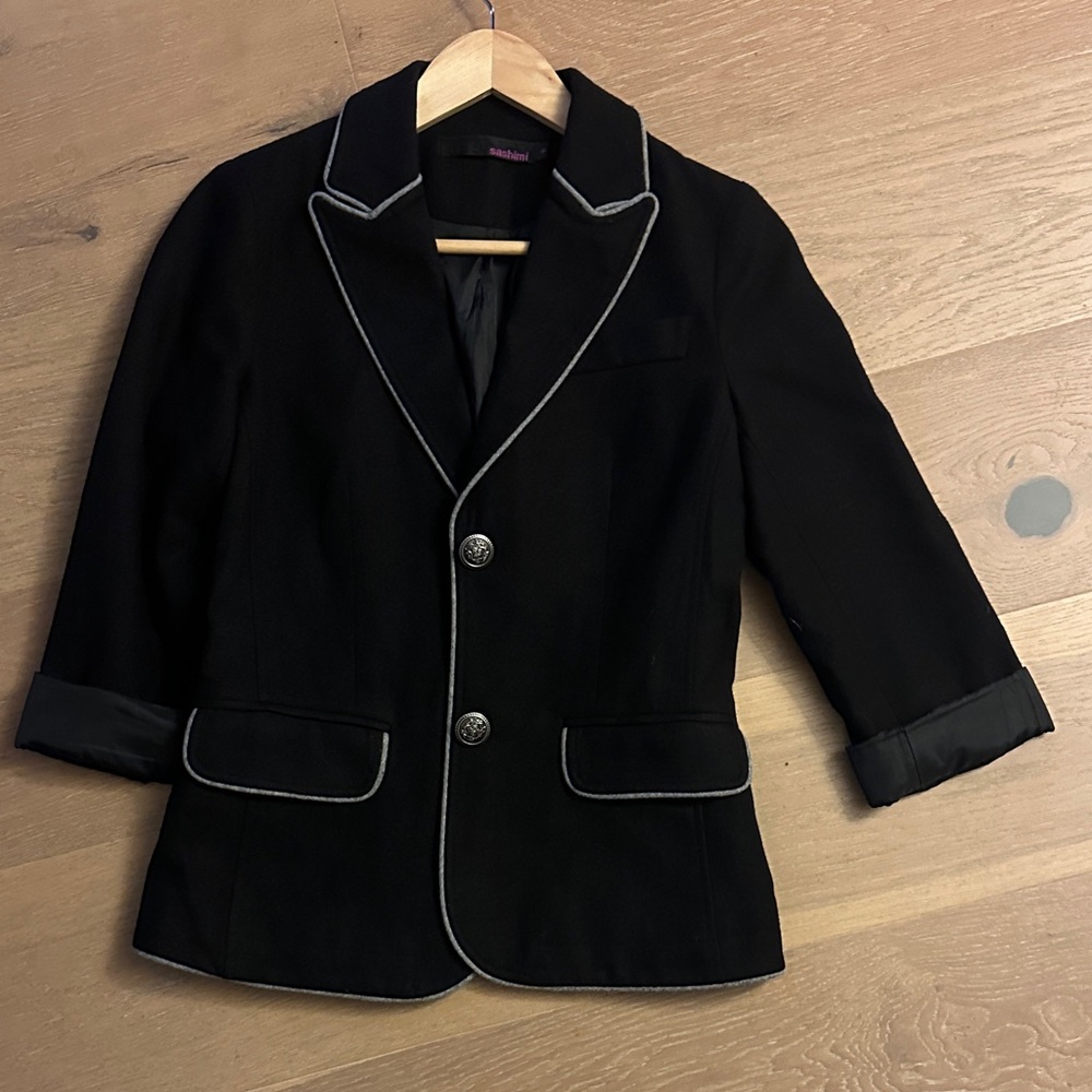 Black Blazer with Grey Trim